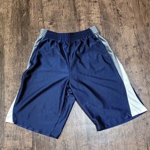 Boys Medium 10/12 Navy Gray White Drawstring and Pockets AlthletShorts